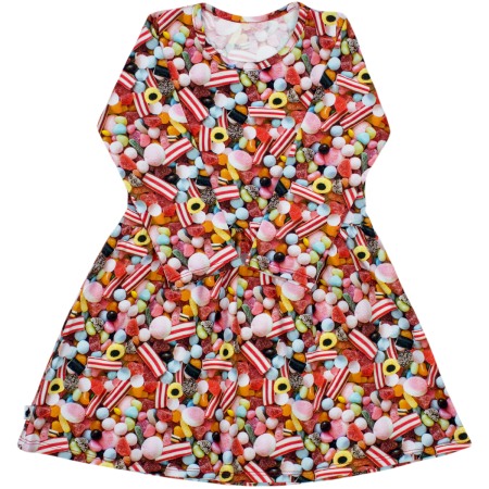 Rochita cu maneca lunga imprimeu bomboane 98 cm  (2-3 ani) [1]