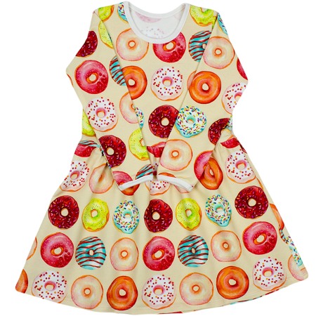 Haine  Incaltaminte Accesorii - Rochita cu maneca lunga imprimeu gogosi  98 cm (2-3 ani)