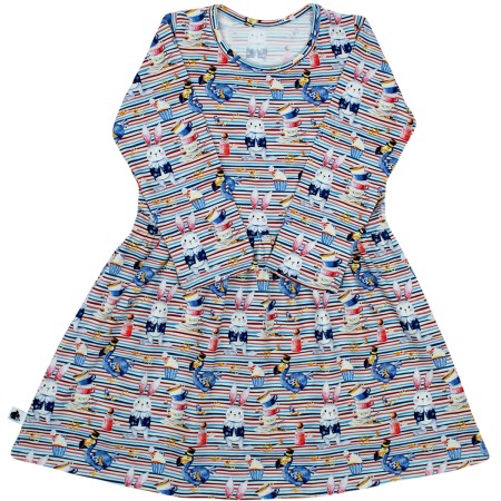 Haine  Incaltaminte Accesorii - Rochita cu maneca lunga imprimeu iepurasi  122 cm (6-7 ani)