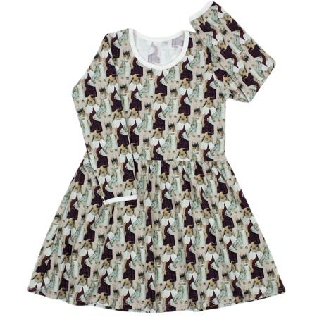 Haine  Incaltaminte Accesorii - Rochita cu maneca lunga imprimeu iepurasi sic 122 cm (7-8 ani)