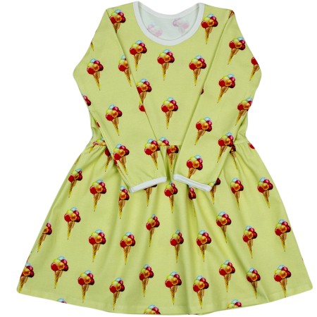 Haine  Incaltaminte Accesorii - Rochita cu maneca lunga imprimeu inghetate la cornet 122 cm (6-7 ani)