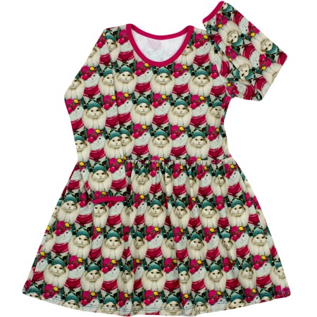 Haine  Incaltaminte Accesorii - Rochita cu maneca lunga imprimeu pisicute  116 cm (5-6 ani)