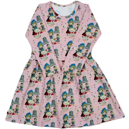 Haine  Incaltaminte Accesorii - Rochita cu maneca lunga imprimeu povesti cu mori de vant si copii 122 cm (6-7 ani)