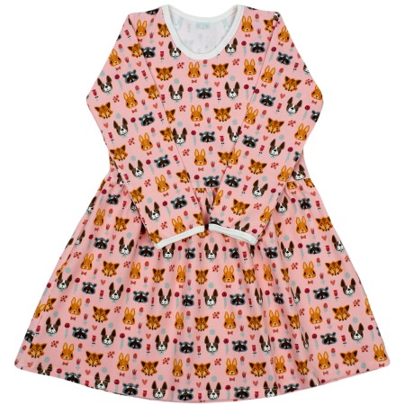 Haine  Incaltaminte Accesorii - Rochita cu maneca lunga imprimeu ratoni 122 cm (6-7 ani)