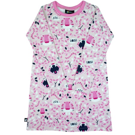 Haine  Incaltaminte Accesorii - Rochita cu maneca lunga imprimeu Tigri roz 98 cm (2-3 ani)