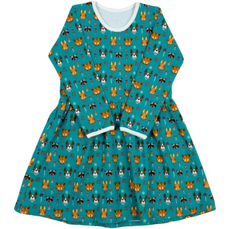 Haine  Incaltaminte Accesorii - Rochita cu maneca lunga imprimeu vulpi 122 cm (6-7 ani)