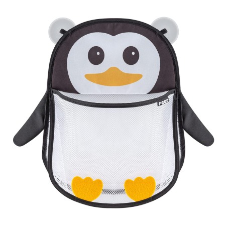 Jucarii de baie - Saculet din plasa pentru jucarii de baie, prindere cu ventuze, forma de pinguin, fara BPA, 0+ luni, Reer MyHappyPingu 76062