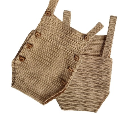 Salopete - Salopeta crosetata - Bej - ursulet