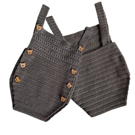 Salopete - Salopeta crosetata -Gri - ursulet