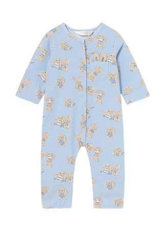 Haine - Salopeta (Pijama) BLEU  si  imprimeu iepurasi Better Cotton - Mayoral   12 luni (80 cm)
