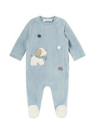 Haine - Salopeta (pijama) catifelata - bleu - Mayoral  6-9 luni
