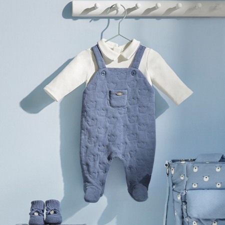 Salopete - Salopeta simulata bumbac BCI Bleu nou-nascut - Mayoral  4-6 luni (70 cm)