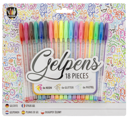 Desen si pictura - Set 18 pixuri cu gel