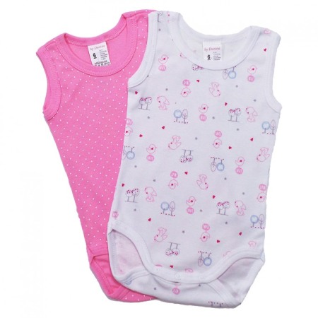 Body-uri - Set 2 Body maiou cu imprimeu Picatele si pui 18 luni