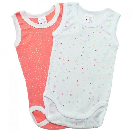 Body-uri - Set 2 Body maiou cu imprimeu Picatele si stelute 18 luni