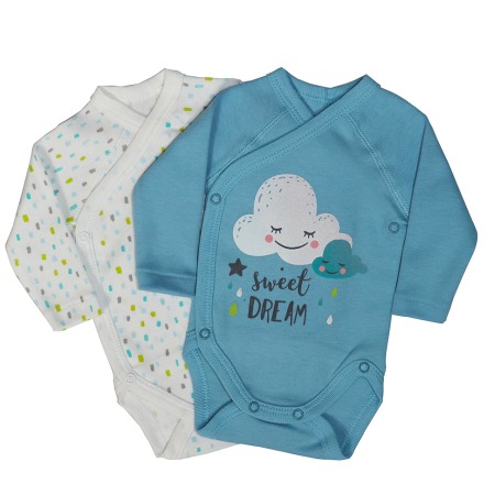 Body-uri - Set 2 body uri cu maneca lunga - Nori 3 luni