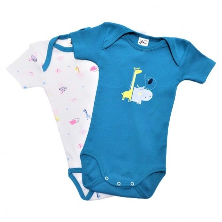 Fabricat in Romania - Set 2 body uri cu maneca scurta Girafa