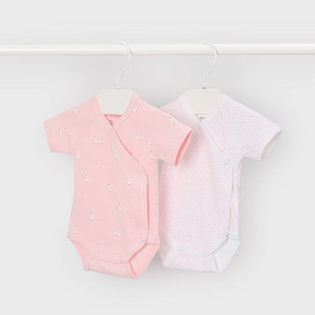 Noua colectie Mayoral - Set 2 body-uri Rosa nou-nascut - Mayoral
