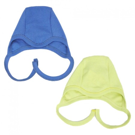 Accesorii - Set 2 Caciulita bleu/vernil cu siret 1 luna