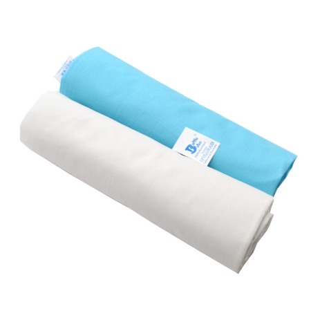 Lenjerii - Set 2 cearceafuri cu elastic - Alb / Bleu - BalticBebe