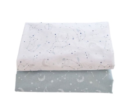 Lenjerii - Set 2 cearceafuri patut - Blue Constellations - Buva