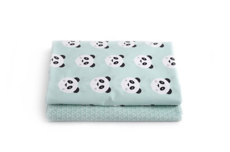 Lenjerii - Set 2 cearceafuri patut Mint Panda