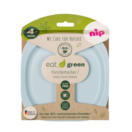 Alimentatie Masa Preparare - Set 2 farfurii pentru mancarea copiilor nip Eat Green 37068