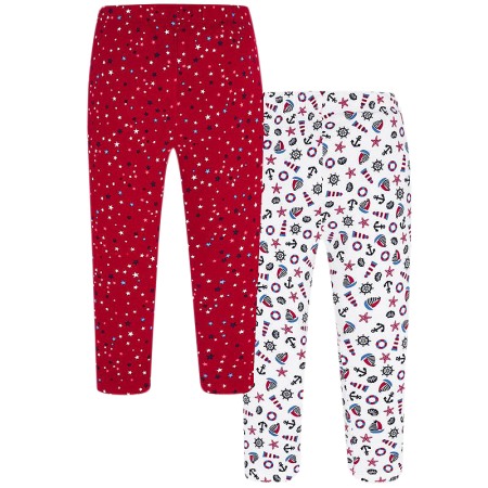 Haine  Incaltaminte Accesorii - Set 2 Pantaloni tip Colanti Rosu Alb - Mayoral  2 ani
