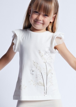 Haine  Incaltaminte Accesorii - Set 2 piese alb Girl Better Cotton, bluza+pantaloni - Mayoral  7 ani (122 cm)