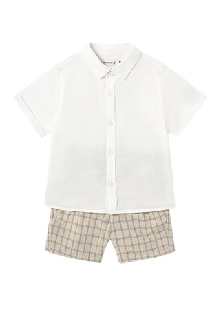 Haine  Incaltaminte Accesorii - Set 2 piese - camasa eleganta + pantaloni scurti - Mayoral  12 luni