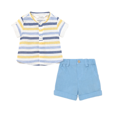Haine  Incaltaminte Accesorii - Set 2 piese - Camasa si pantaloni scurti - Mayoral 4-6 luni