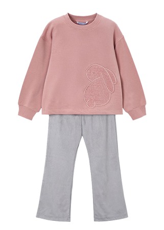 Haine  Incaltaminte Accesorii - Set 2 piese - Colanti+bluza - broderie roz - Mayoral  10 ani