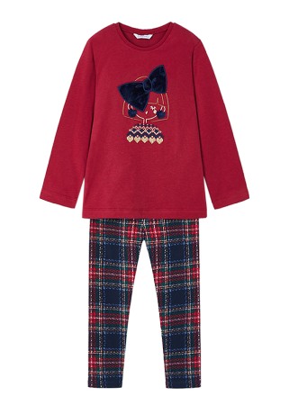 Haine - Set 2 piese - Colanti carouri + Bluza - Mayoral  7 ani