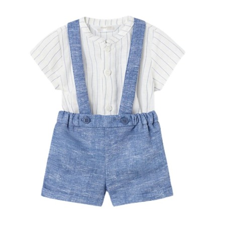 Compleuri - Set 2 piese din in pentru nou-nascut baiat - Mayoral 4-6 luni