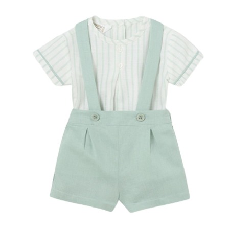 Haine  Incaltaminte Accesorii - Set 2 piese din in vernil pentru nou-nascut baiat - Mayoral  12 luni