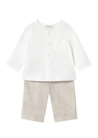 Haine - Set 2 piese, pantaloni lungi + camasa - Mayoral 4-6 luni