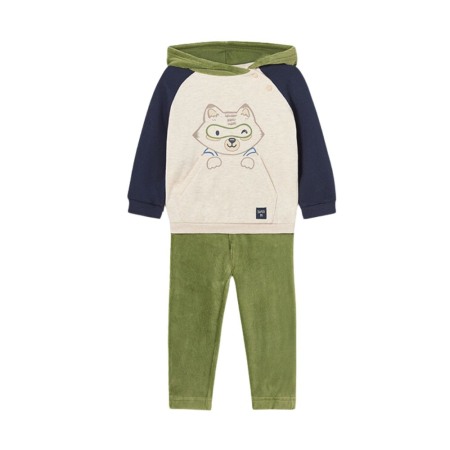 Haine  Incaltaminte Accesorii - Set 2 piese pantaloni reiat Kaki bebe