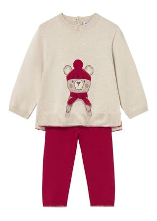 Haine  Incaltaminte Accesorii - Set 2 piese - Pulover + pantaloni tricotati - bej/rosu - Mayoral   4 ani
