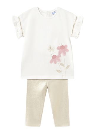 Haine - Set 2 piese - Tricou + Colanti - aplicatie tul - Mayoral  4 ani