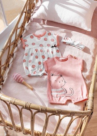 Salopete - Set 2 salopete (pijamale) + Bentita ECOFRIENDS - Mayoral 2-4 luni