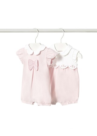 Salopete - Set 2 - Salopete (pijamale) cu guler, scurte - Mayoral  12 luni