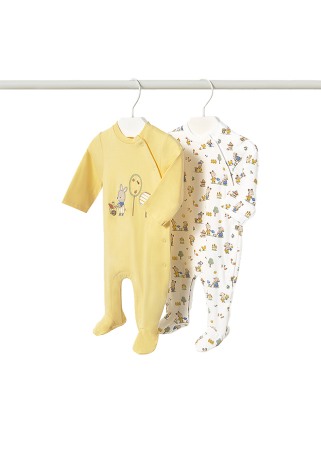 Salopete - Set 2 salopete (pijamale) - iepurasi - Mayoral 2-4 luni