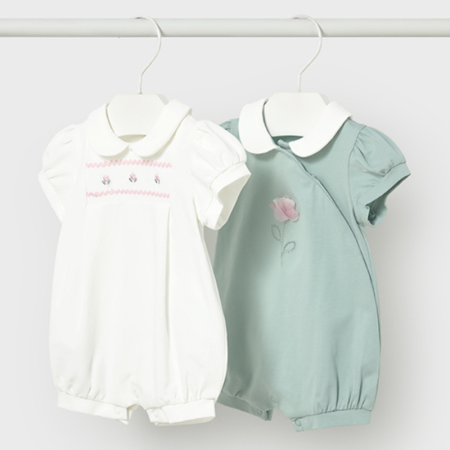 Haine  Incaltaminte Accesorii - Set 2 salopete (pijamale) scurte din bumbac cu broderii - Mayoral