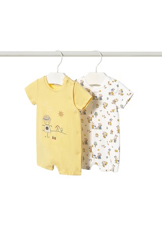 Salopete - Set 2 salopete (pijamale) scurte - Mayoral 2-4 luni