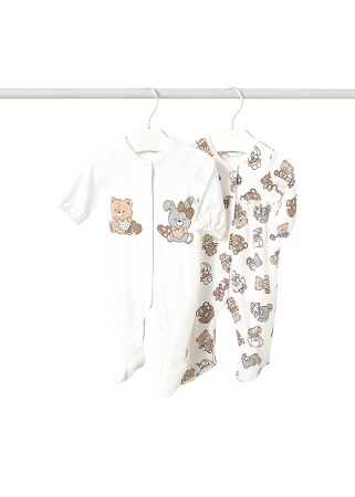 Salopete - Set 2 salopete (pijamale) - ursuleti/iepurasi - Mayoral 4-6 luni