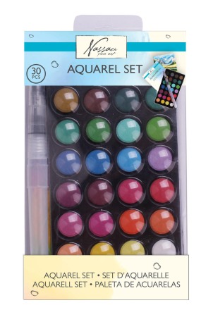 Desen si pictura - Set 28 acuarele si pensula cu rezervor