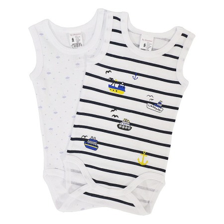 Body-uri - Set 2Body maiou cu imprimeu Vapoare si Nori 3 ani