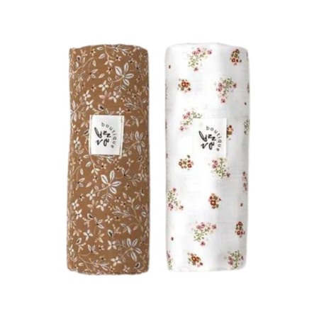 Textile - Set 2x paturici muselina Caramel& Flowers - Buva