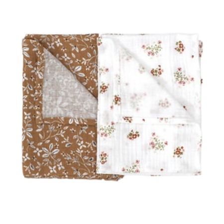 Prosoape - Set 2x prosopele muselina Caramel& Flowers - Buva
