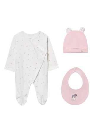 Compleuri - Set 3 piese cadou, unisex - alb/roz - Mayoral 1-2 luni (60 cm)